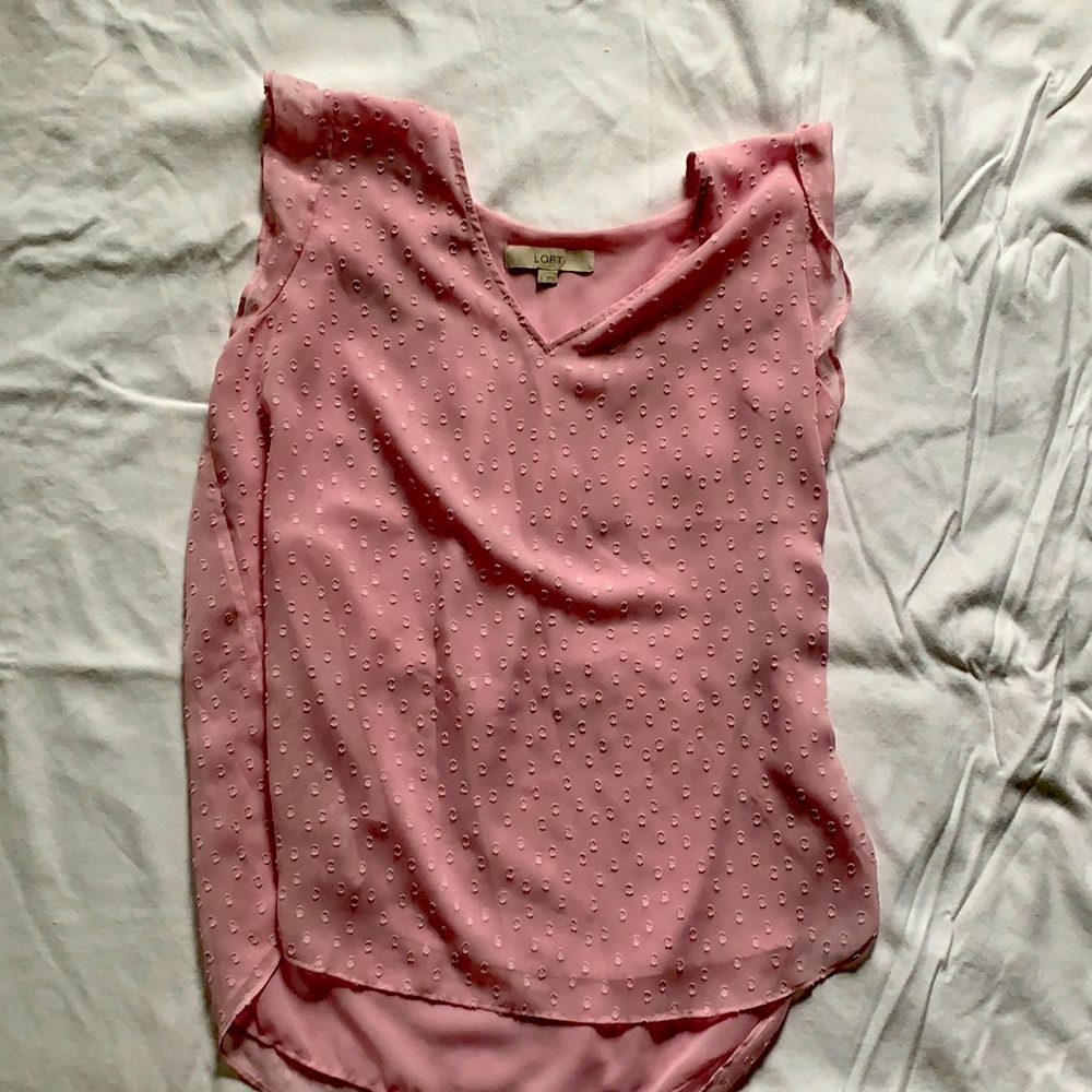 Loft pink short sleeve blouse